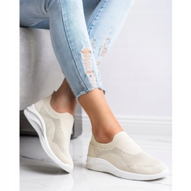 Ideal Shoes Beige Sports Slipons brown 2