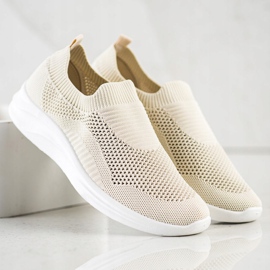 Ideal Shoes Beige Sports Slipons brown 1