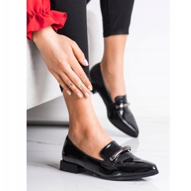 S. BARSKI Lacquered Moccasins In Spitz black 2