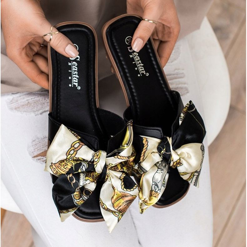 Seastar Elegant Slippers With A Decorative Bow black 2