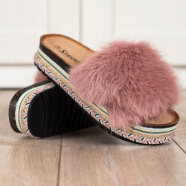 Seastar Fashionable Slippers On A Decorative Platform pink 1