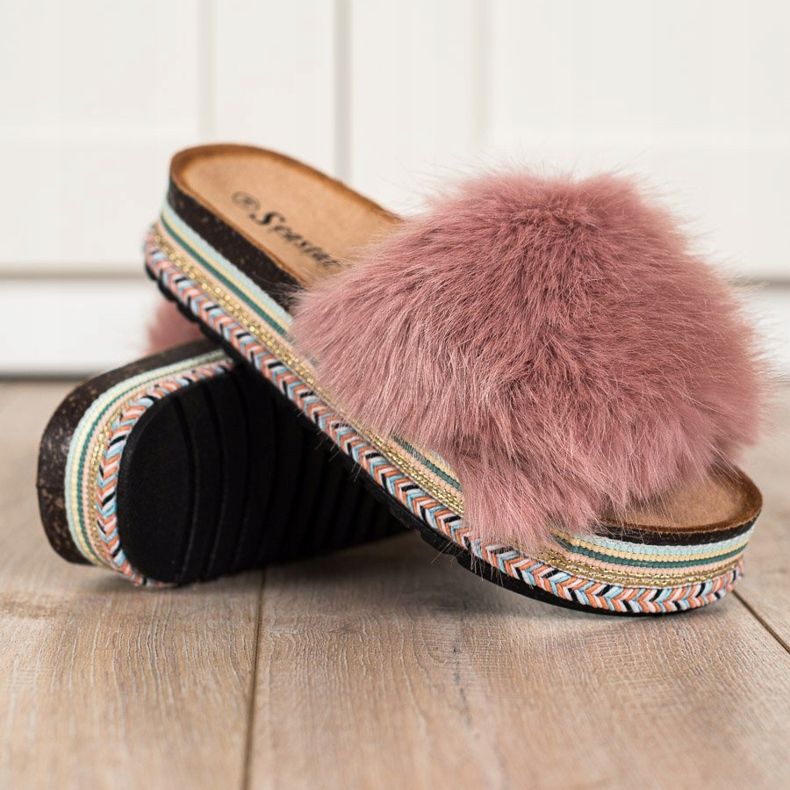 Seastar Fashionable Slippers On A Decorative Platform pink 1