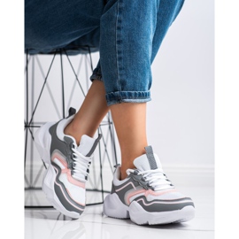 SHELOVET Light Sports Sneakers white pink grey 2