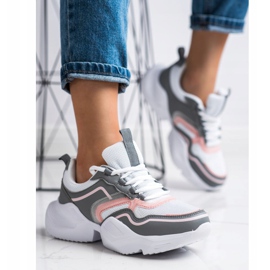 SHELOVET Light Sports Sneakers white pink grey 1