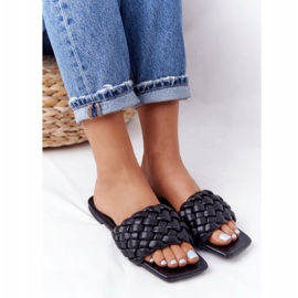 PS1 Women's Black Cheryl Braided Slippers 2 PS1 Women's Black Cheryl Braided Slippers 2