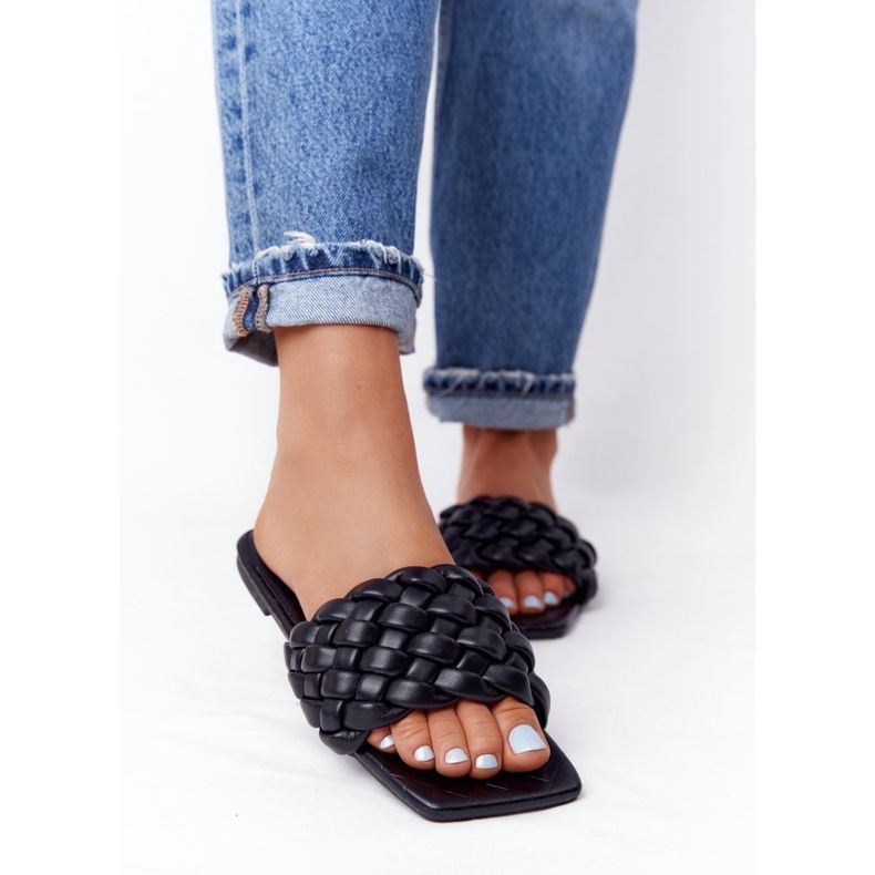 PS1 Women's Black Cheryl Braided Slippers 1 PS1 Women's Black Cheryl Braided Slippers 1