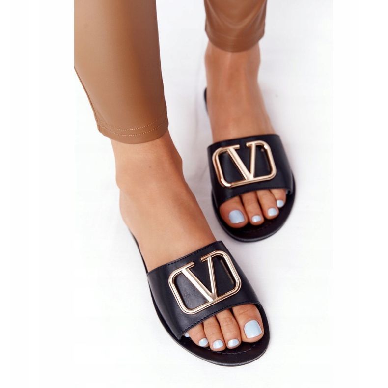 PS1 Women's Classic Black Slippers Vicky golden 2 PS1 Women's Classic Black Slippers Vicky golden 2