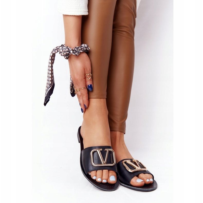 PS1 Women's Classic Black Slippers Vicky golden 1 PS1 Women's Classic Black Slippers Vicky golden 1