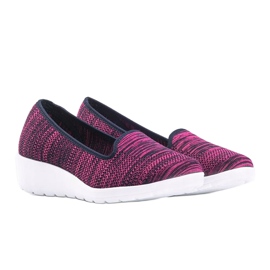 Pink ballerinas on the wedge Emerson navy blue 1