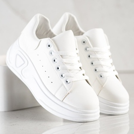 SHELOVET Stylish Eco Leather Sneakers white 2 SHELOVET Stylish Eco Leather Sneakers white 2