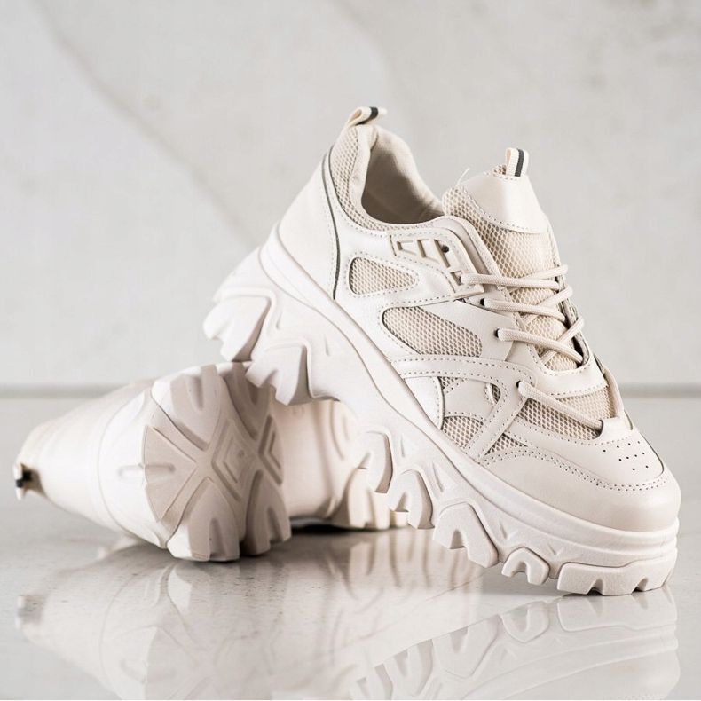 SHELOVET Beige Fashion Sneakers brown 1