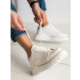 SHELOVET White Sneakers On The Platform 1