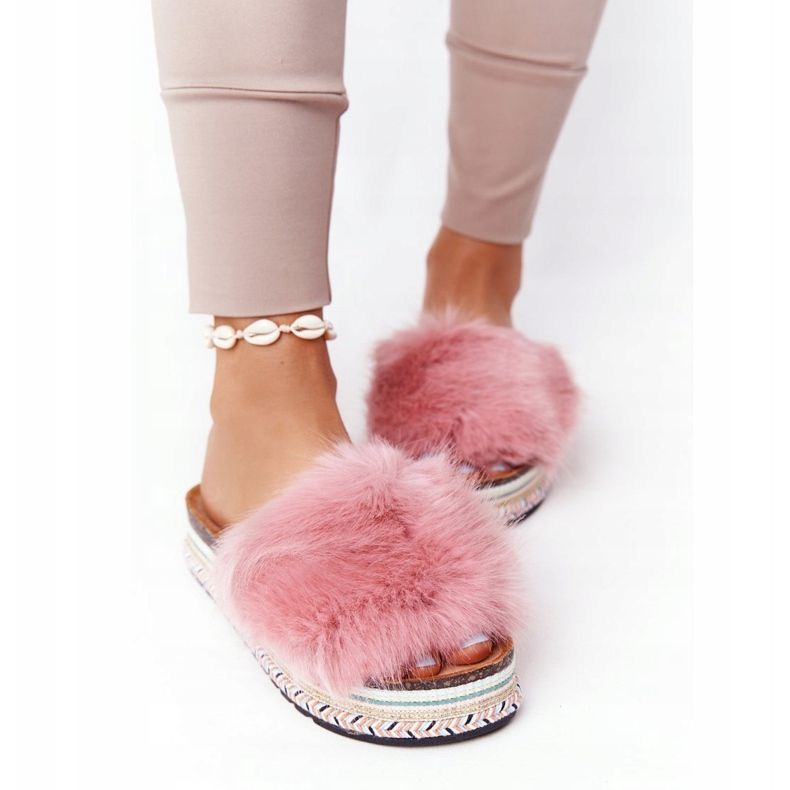 PS1 Pink Adventure Platform Slippers with Fur multicolored 2