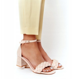 PS1 Suede High Heel Sandals Beige Long Island 2