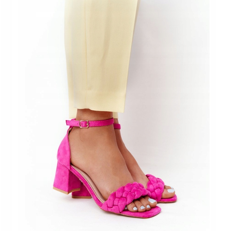 PS1 Suede High Heel Sandals Fuchsia Long Island pink 1