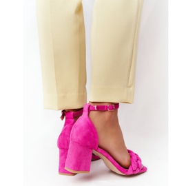 PS1 Suede High Heel Sandals Fuchsia Long Island pink 2