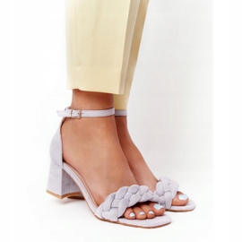 PS1 Long Island Gray Suede Heeled Sandals grey 2