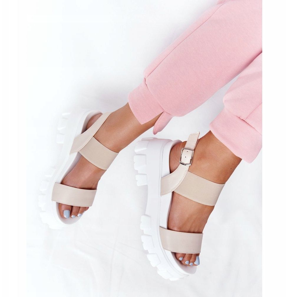 Vagabond Beige Platform Sandals - KeeShoes