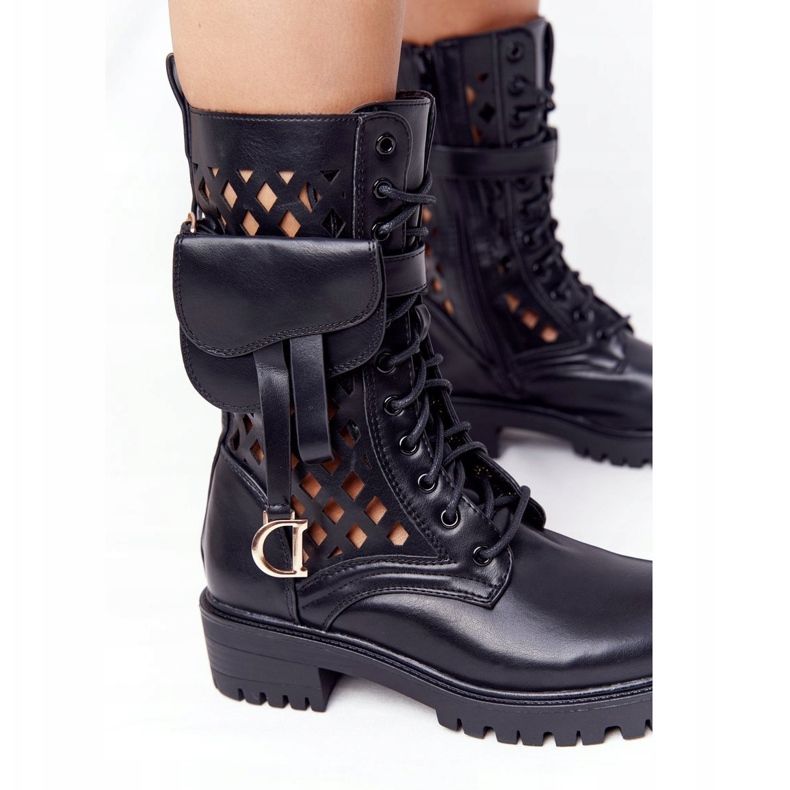 PS1 Openwork Black Boots With Kidney Rock Star 2