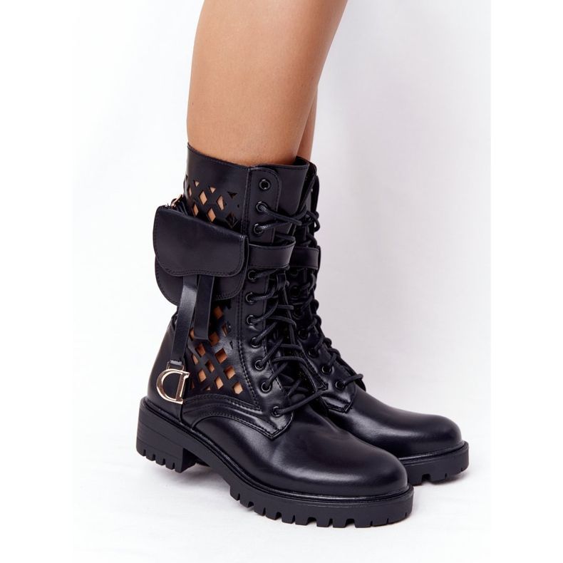 PS1 Openwork Black Boots With Kidney Rock Star 1