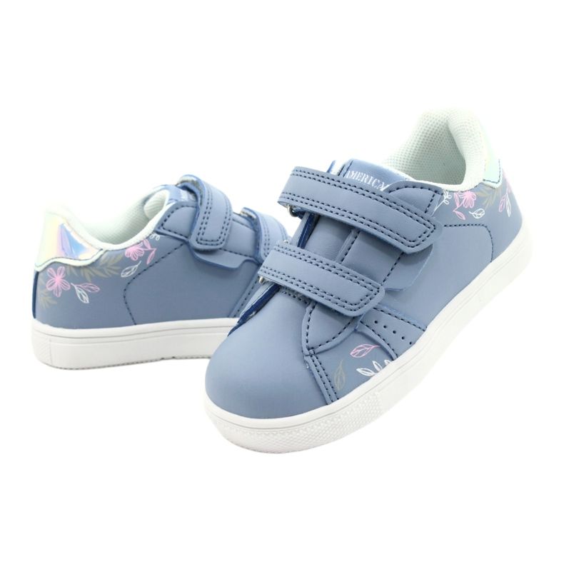 American Club Velcro shoes ES22 / 21 blue silver 3