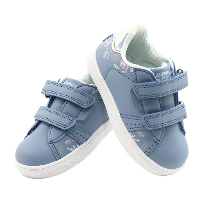 American Club Velcro shoes ES22 / 21 blue silver 4