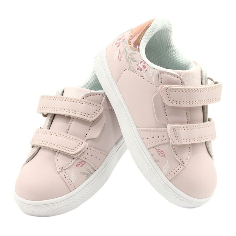 American Club Flowers ES22 / 21 Powder Pink Velcro shoes golden 4