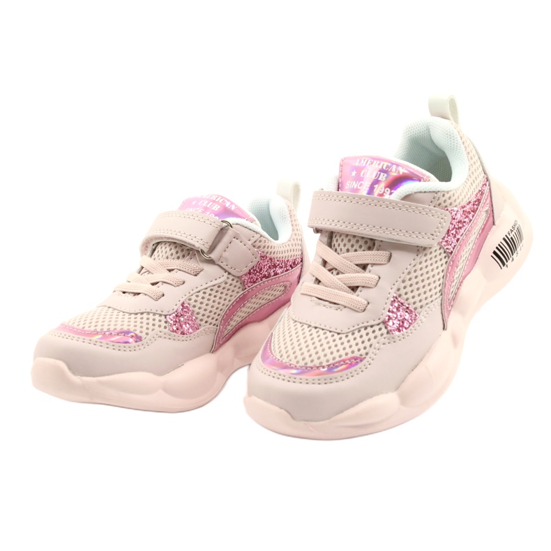 American Club Fashionable Pink Halographic Sports Shoes ES23/21 2