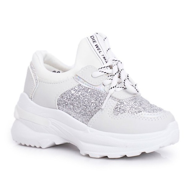 FRROCK Children's Sport Shoes with Brocade Silver Matylda white grey 3 FRROCK Children's Sport Shoes with Brocade Silver Matylda white grey 3