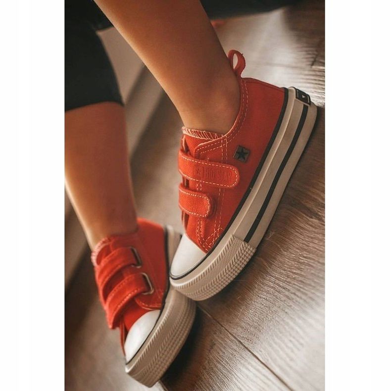 Children's Low Sneakers With Velcro Big Star HH374098 Red 2