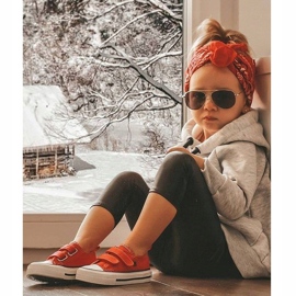 Children's Low Sneakers With Velcro Big Star HH374098 Red 1