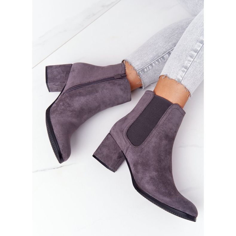 PJ1 Women's Warm Boots Jodhpur boots Gray Juliette grey 1