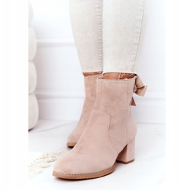 PJ1 Women's warm boots on a heel Beige Kayla 2