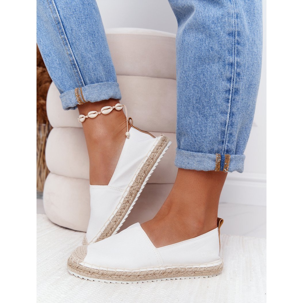 mineral klodset Vaccinere Espadrilles On A Braided Sole Big Star HH274493 White - KeeShoes