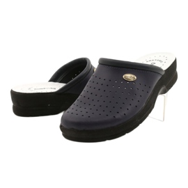Leather Slippers Comfooty Alessia Navy Blue 2