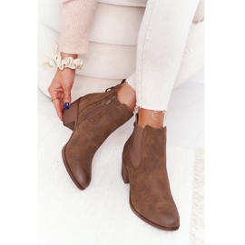 Women's Warm Boots Chelsea Boots On Heel Khaki Trinity brown 1