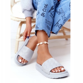 Women's Slippers On The Big Star HH274688 Gray Platform grey 2
