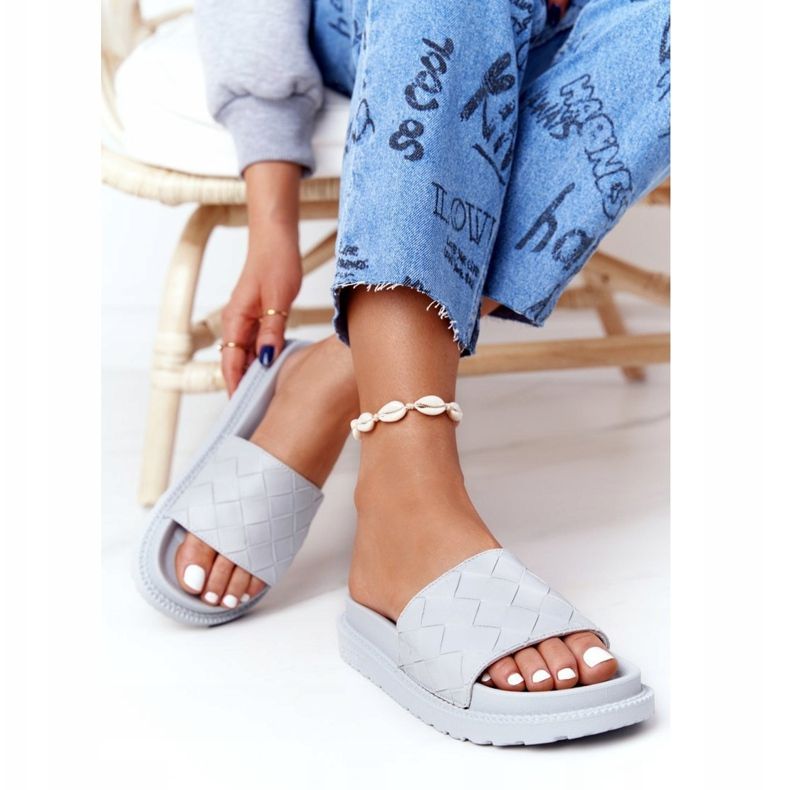 Women's Slippers On The Big Star HH274688 Gray Platform grey 2