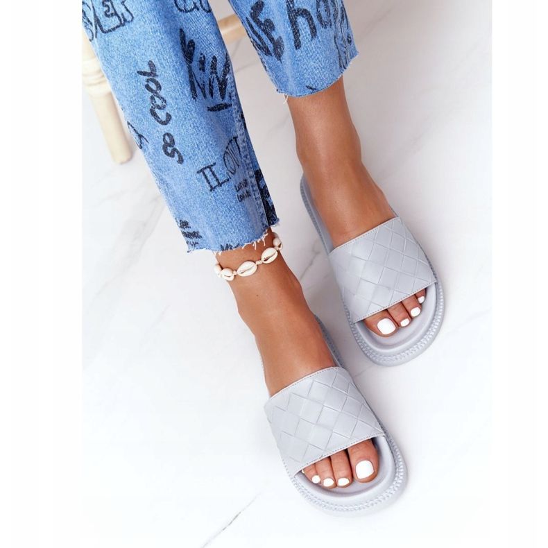 Women's Slippers On The Big Star HH274688 Gray Platform grey 1