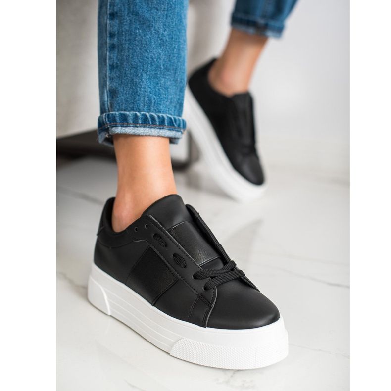 SHELOVET Sneakers With Eco Leather On The Platform black 2