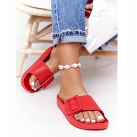 Women's Slippers Big Star with a buckle FF274A385 Red 1