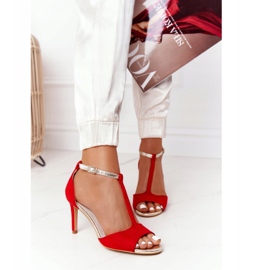 S.Barski Sandals On Szpilce S. Bararski 280-58 Red-Gold golden 2