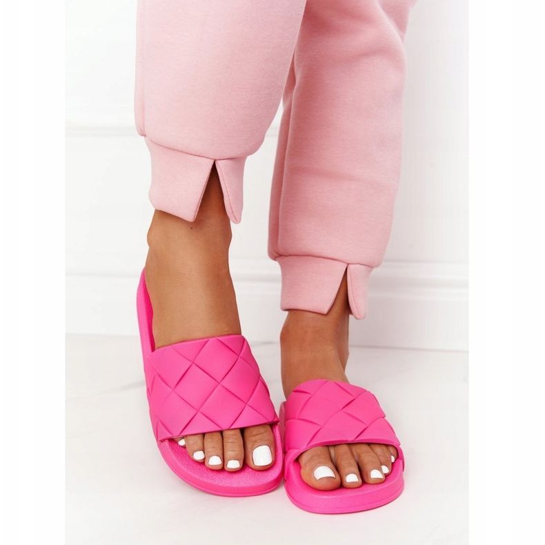 PS1 Women's Rubber Slippers Fuchsia Let's Swim pink 1