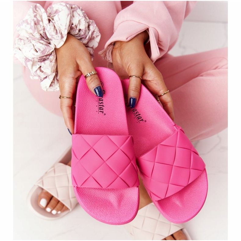 PS1 Women's Rubber Slippers Fuchsia Let's Swim pink 2