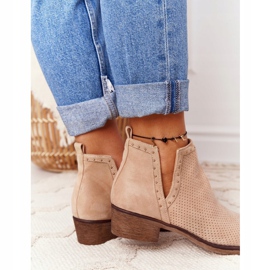 PS1 Openwork boots with cutouts Beige Clever brown 1