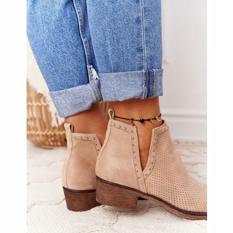 PS1 Openwork boots with cutouts Beige Clever brown 1