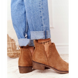 PS1 Openwork boots with cut-outs, Camel Clever brown 2