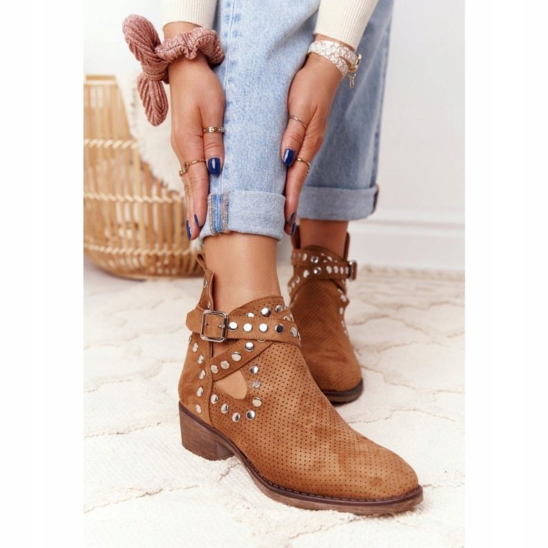 PS1 Openwork boots with jets Camel Dakota brown 1