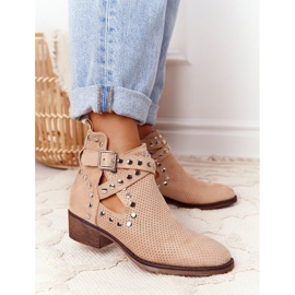 PS1 Openwork boots with rhinestones Beige Dakota 2