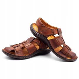 ABIS Men's leather sandals 4557 brown 5
